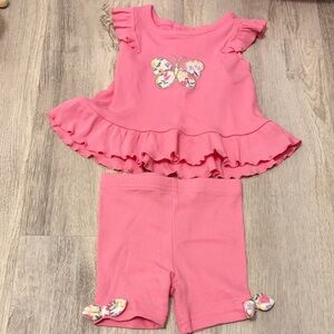 Little Lass Pink Ruffle Shorts Set